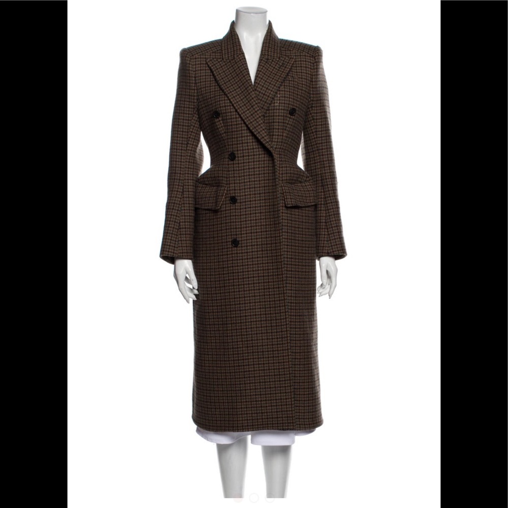 Balenciaga Houndstooth Hourglass Coat